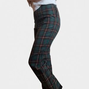 Gorgeous Vintage Green Plaid Trousers Wool Blend